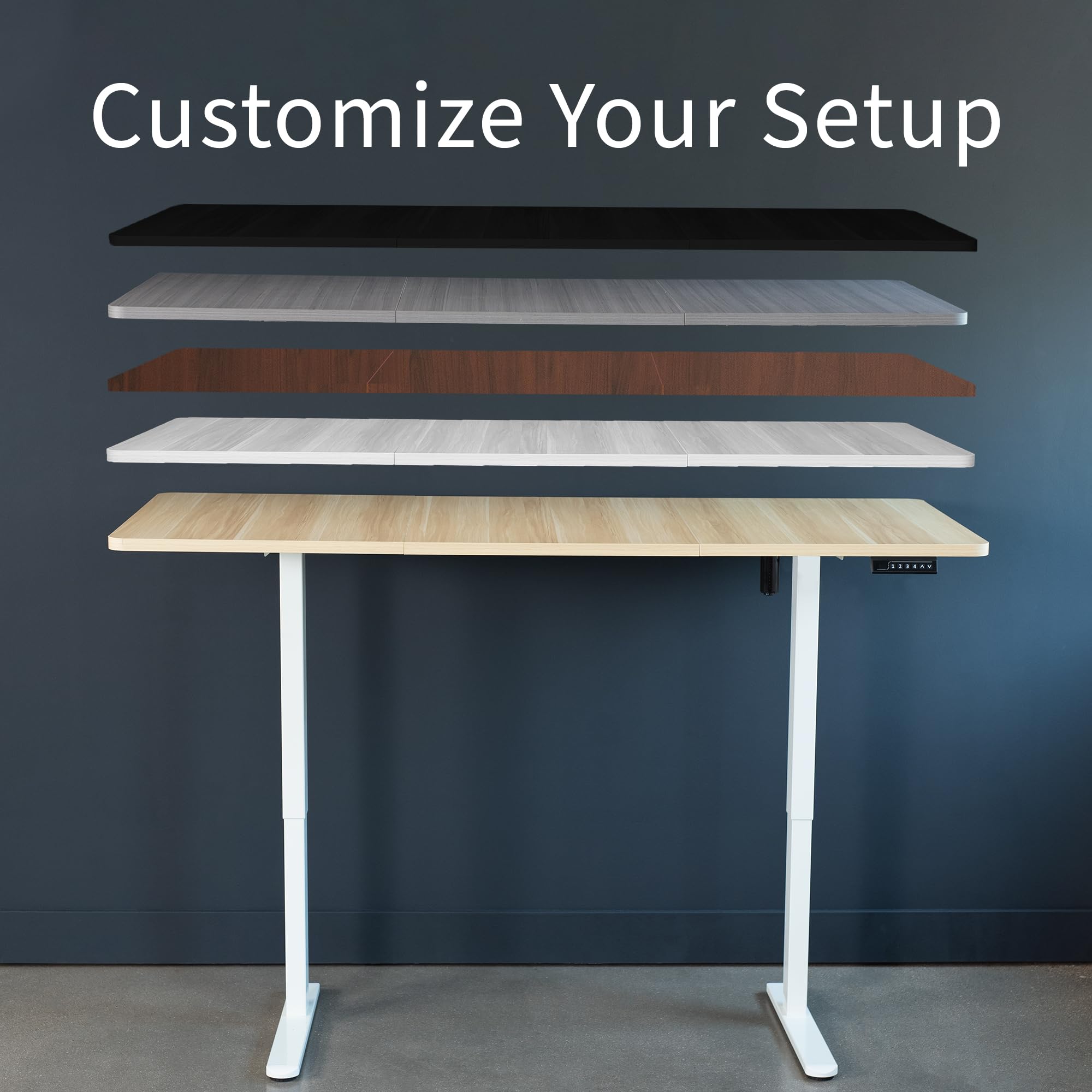 VIVO Electric Standing Desk Frame Rear-Set Legs Single Motor Memory Controller Height Adjustment Frame Only White DESK-100E-RW — view 9