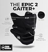 Vista 3 de Tough Headwear Máscara de media máscara de esquí para hombres y mujeres, máscara facial de invierno para clima frío, medio pasamontañas, polaina