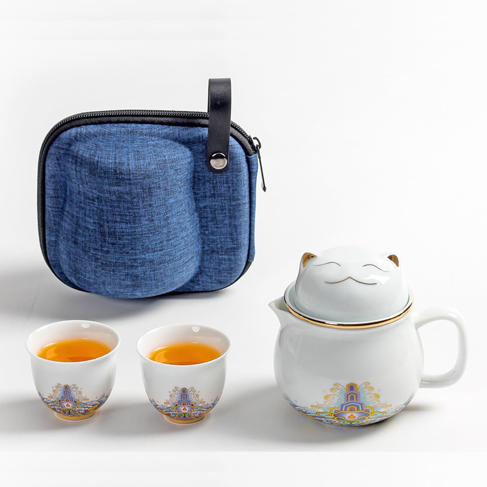 DEARART Hermosa taza de té con infusor y tapa, 300ml Capacidad Diseño lindo, fácil de limpiar Mantener caliente, Traje Viajes de oficina en casa, blanco