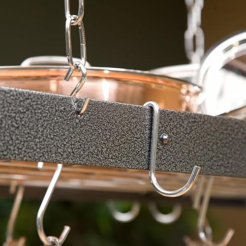 Miniatura 5 de Rogar Macetero rectangular de acero martillado con rejilla y accesorios cromados de 30 pulgadas