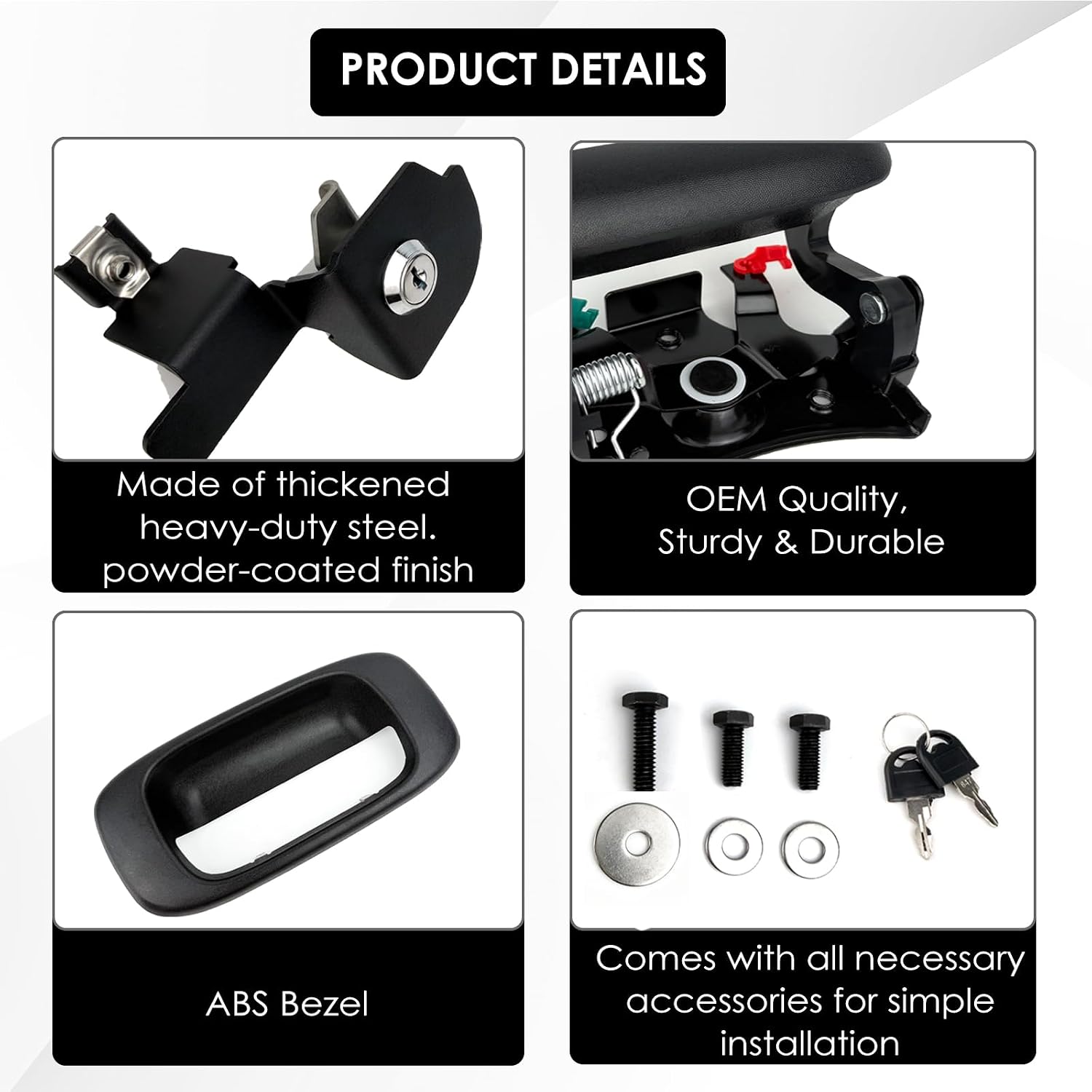 Upgraded Lockable Tailgate Handle Latch, Compatible with 1999-2007 Chevy Silverado & GMC Sierra 1500/2500/3500，with Lock, Tailgate Handle OEM# 15997911, 15228539