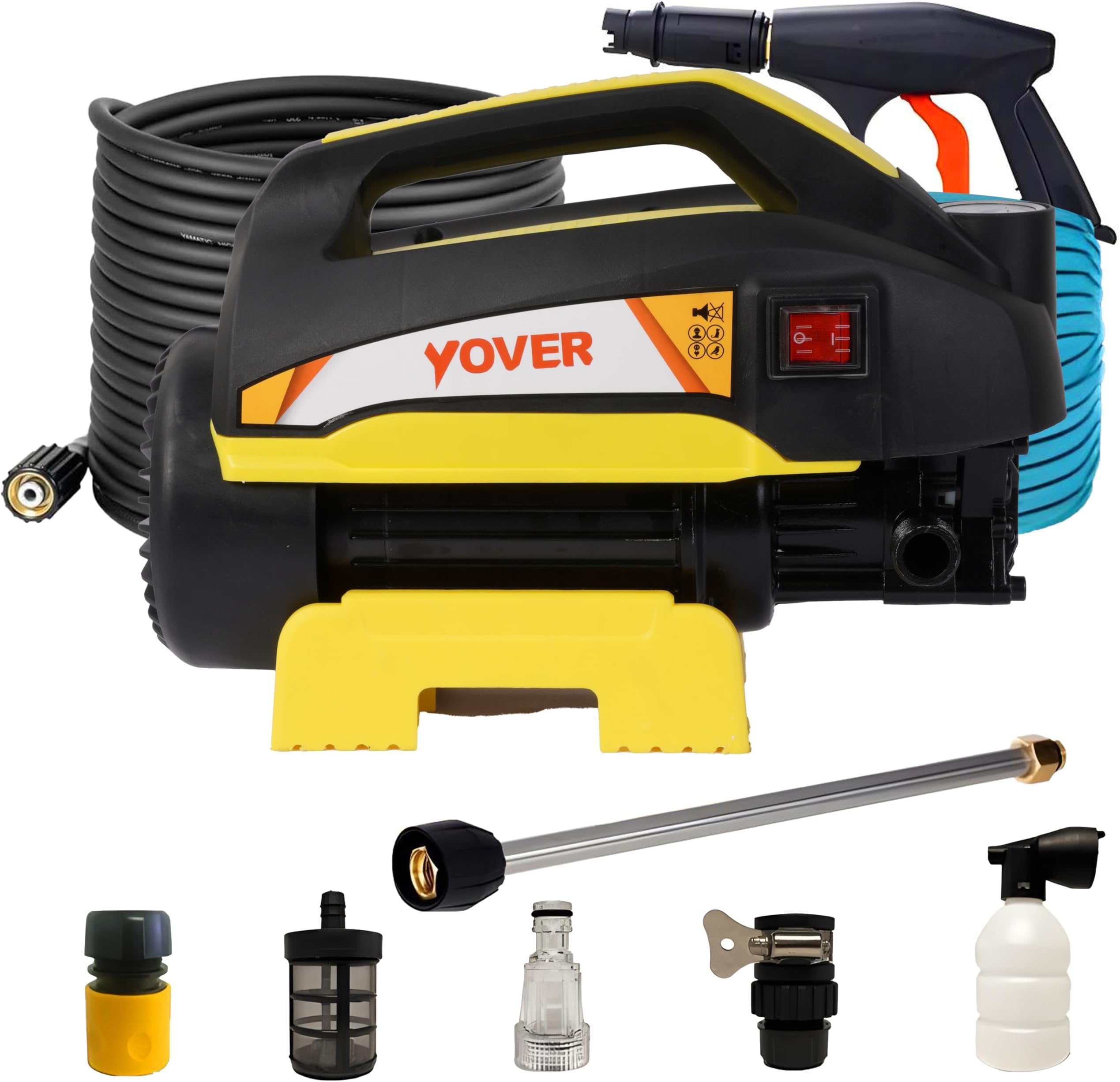 - IBELL YO2400 High Pressure Washer, 2400W Induction Motor, 170 Bar, Car, Bike & Home Jet Cleaner, 11 L/min Flow, 8M Hose, Heavy Duty Outdoor Power Washer with Foam Spray Gun