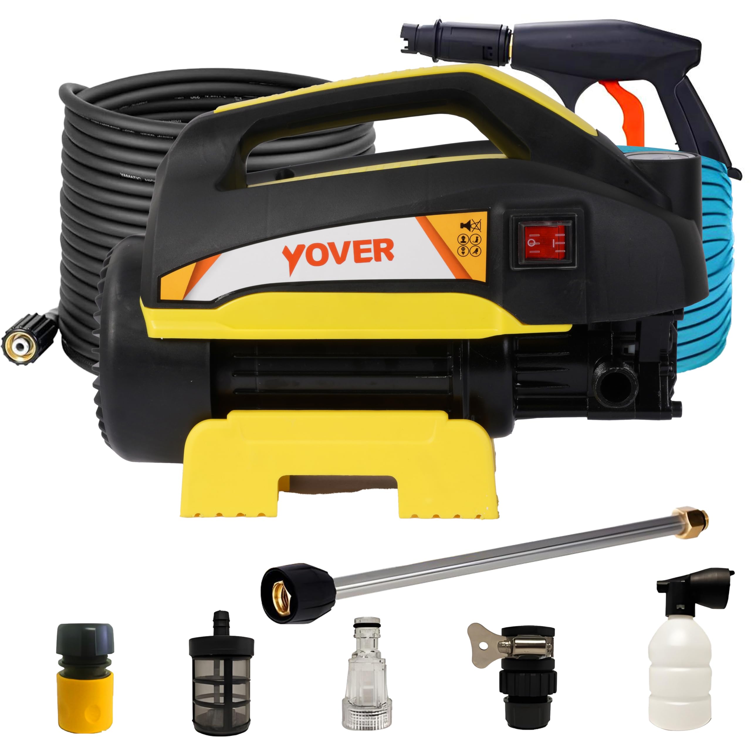 IBELL YO2400 High Pressure Washer, 2400W Induction Motor, 170 Bar, Car, Bike & Home Jet Cleaner, 11 L/min Flow, 8M Hose, Heavy Duty Outdoor Power Washer with Foam Spray Gun