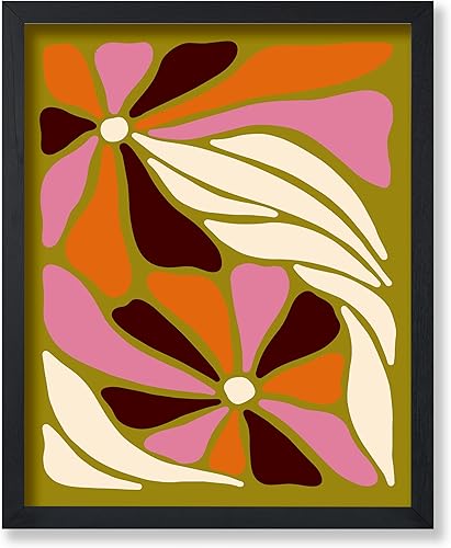 Miniatura 1 de Monem Art Abstract Flower Print - Retro Floral Poster - Boho Art - Minimal Wall Design - Gift for Men & Women - Chic Decor for Office, Living Room
