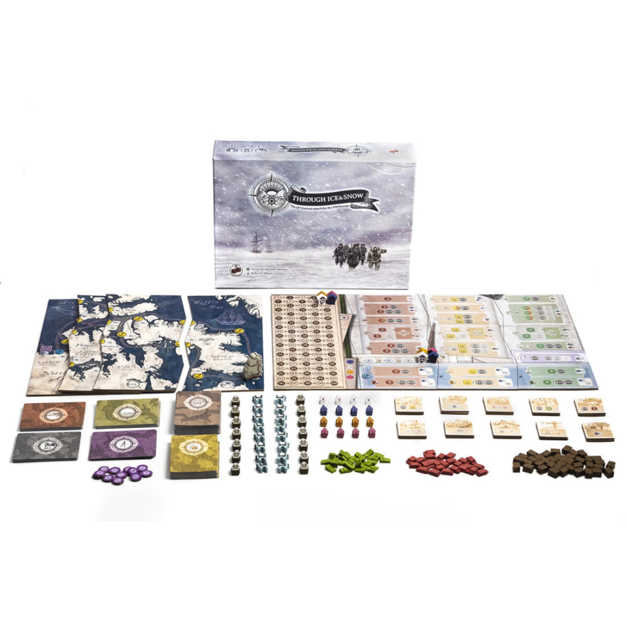 2Tomatoes Games | Through Ice and Snow | Juego de Mesa de Exploración en el Ártico | Estrategia y Aventura | 1-4 Jugadores | +14 | Español, Alemán, Inglés y Francés | Histórico, Lugares, Marítimo