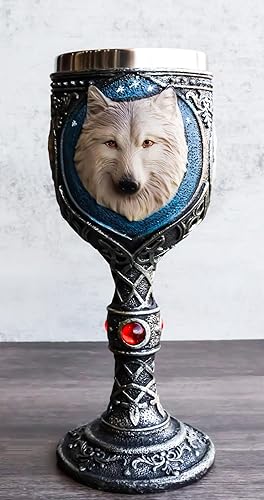 Miniatura 8 de Ebros Gift Alpha Grey Wolf Celtic Magic - Taza de cáliz de vino de 7 onzas, lobos de Timberwolf Direwolves, paquete de lobos para cocina, fiesta,