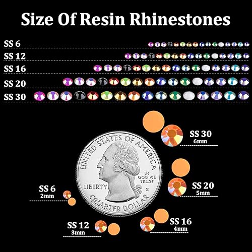 Miniatura 3 de BELLEBOOST Diamantes de imitación con parte posterior plana redonda de grano encanto gema piedra joyería diamante para manicura