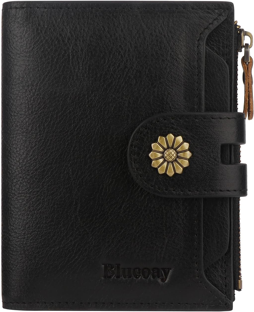 Wallet Women,RFID Blocking Leather Womens Wallet Bifold Compact Card Holder Small Wallet for Women with Removable ID Window Black