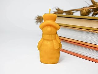 Snowman Beeswax Candle | Organic Candle | Eco-Friendly Candle | Non-Toxic Candle | Handmade Gift Candle | Home Decor | Pure & Natural Candle