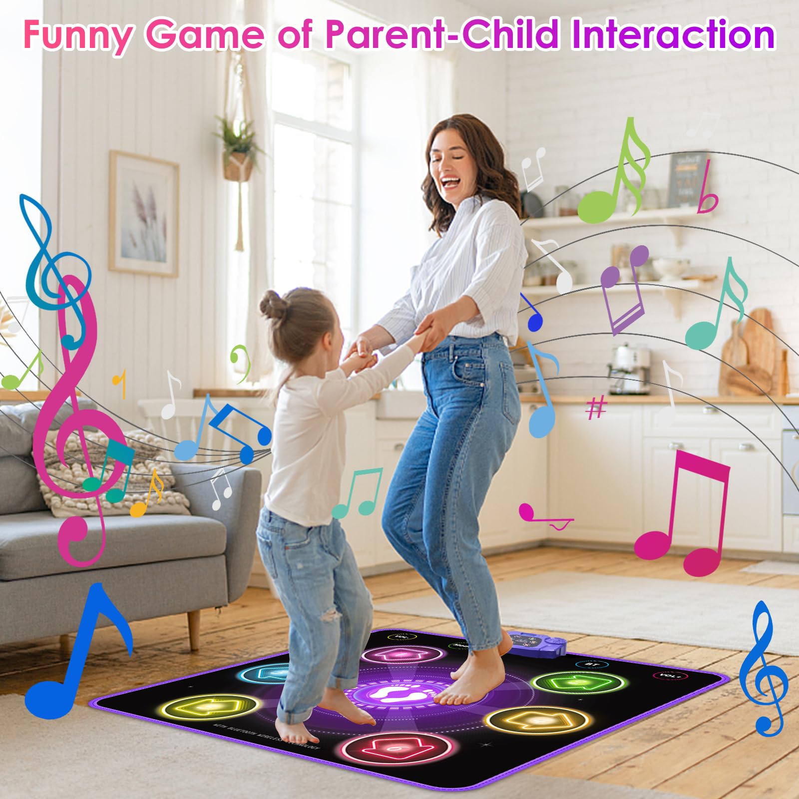 ZWOOS Tappetino da Ballo per Bambini da 3 a 12+ Anni, Tappetini da Ballo Bambina Giocattolo con Bluetooth, Elettronico Tappeto Musicale Regalo Bambina 3 4 5 6 7 8 9 10 Anni per Natale e Compleanni