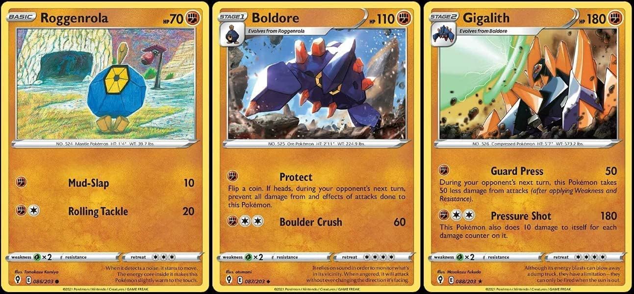 Gigalith 088/203 - Evolving Skies - Rare - Evolution Pokemon Card Lot