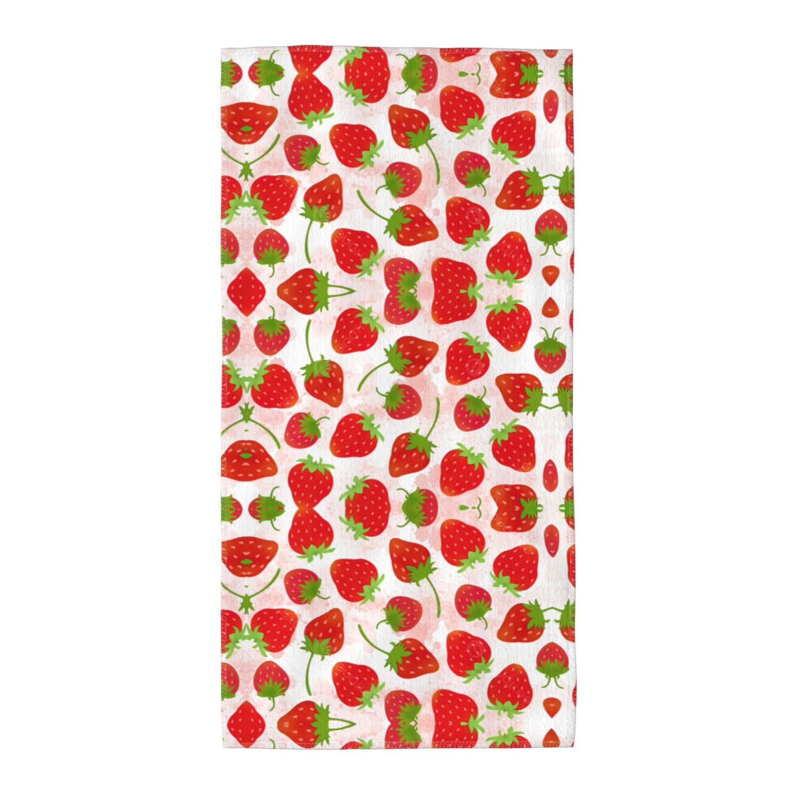 TTIGLHOH Strawberry Stylish Printed Long Towel Quick Drying For Gym Camping Daily Use