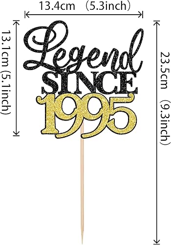 Miniatura 9 de Rsstarxi 1 paquete de decoración para tartas Legend Since 1983 con purpurina negra y dorada de cuarenta saludos a 40 cumpleaños, para hombres y