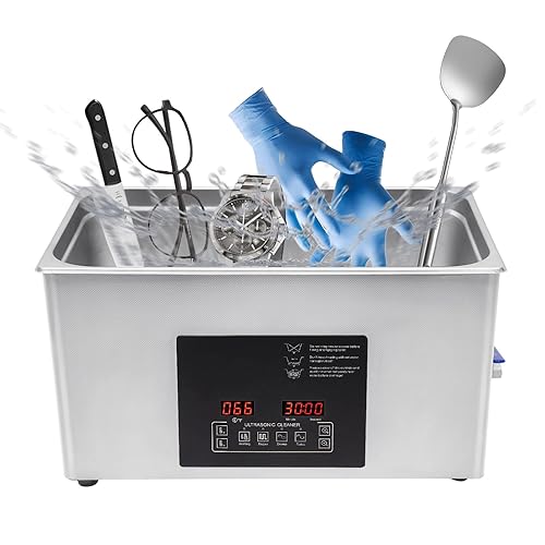 Limpiador ultrasónico profesional de 5.8 galones con calentador y temporizador de 176 , 480 W, acero inoxidable 304, máquina de cavitación sónico