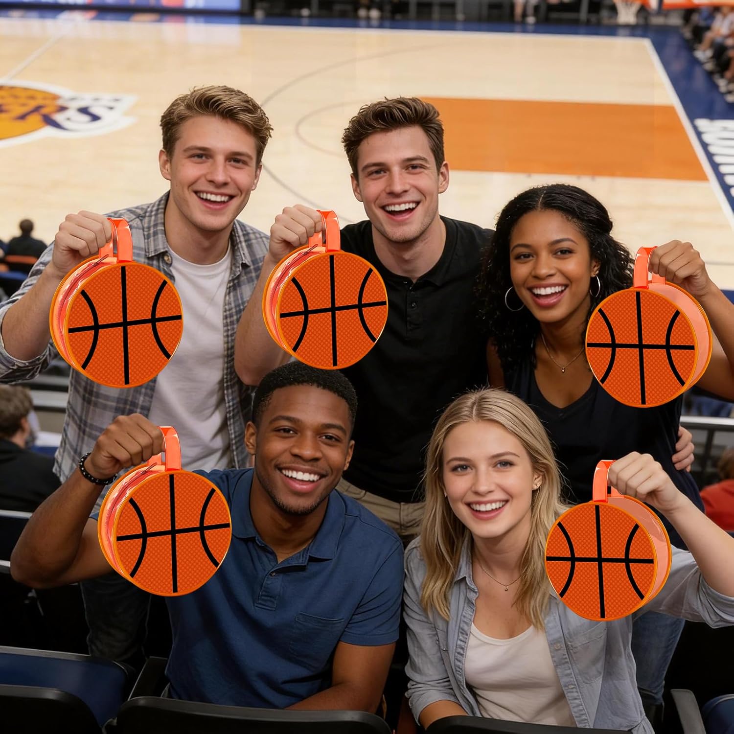 12PCS Basketball Cosmetic Bags Basketball Team Gifts Makeup Bags Sport Clear PVC Goodie Bag Round Portable Travel Toiletry Zipper Pouch Organizer for Coach Girls Sport Player Birthday Party Supplies