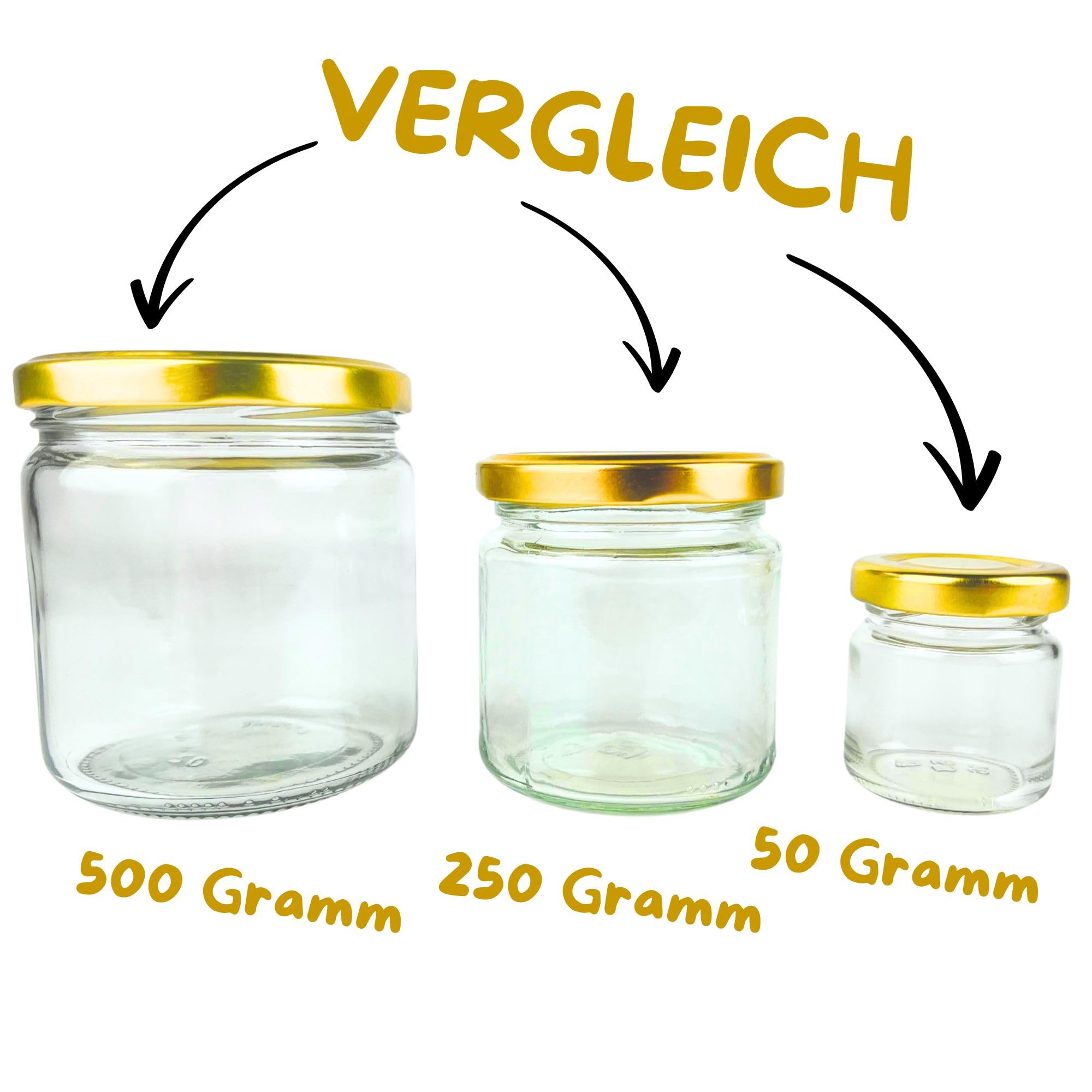 60x Twist Off Honigglas Schraubglas 500g Imkerhonig Rundglas Gläser für Honig Deckel Biene wabe