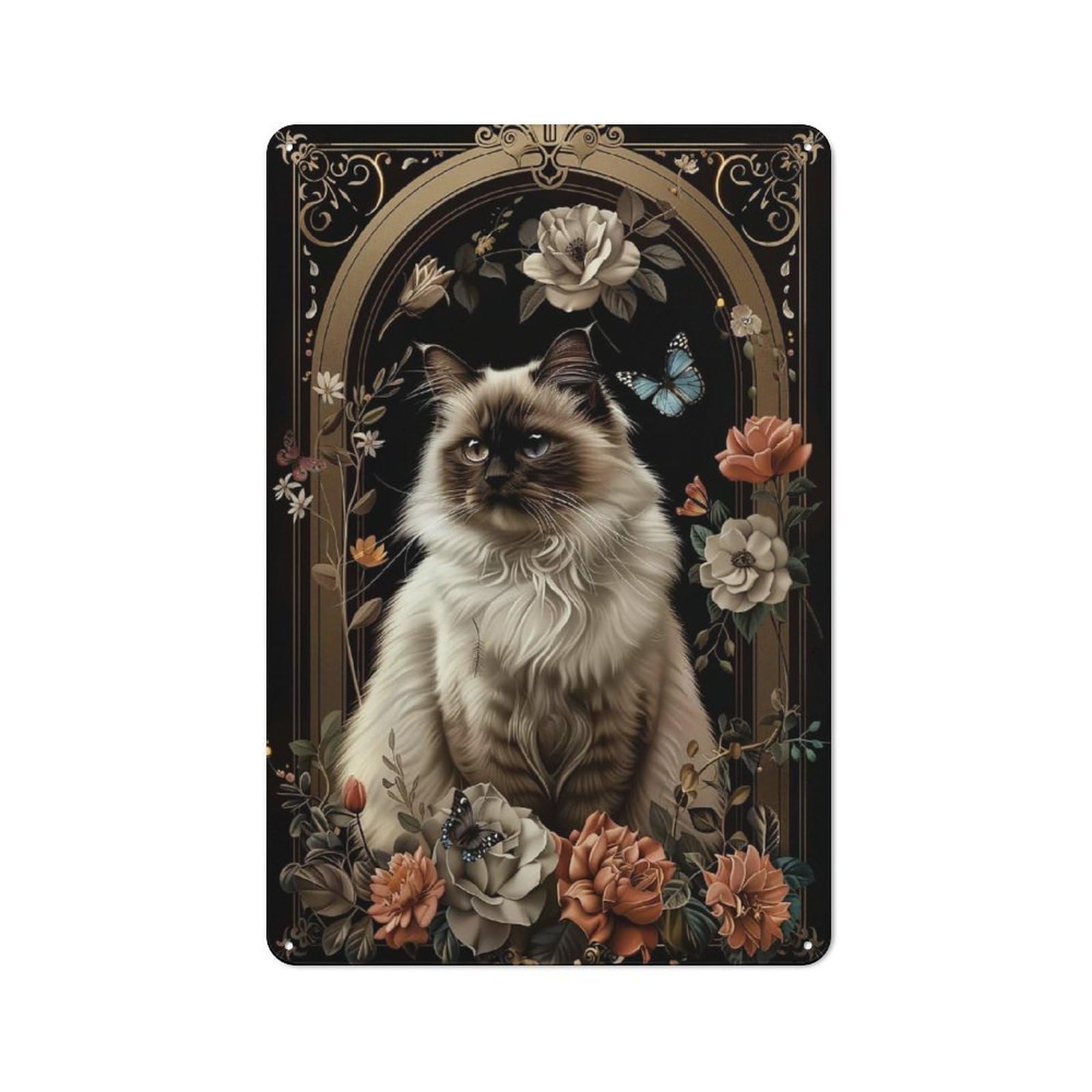 Junmoney Birman Metal Wall Sign 30X20cm Featuring For Garage Wall, For Themed Room Decoration, For Living Room And Hallway Decor