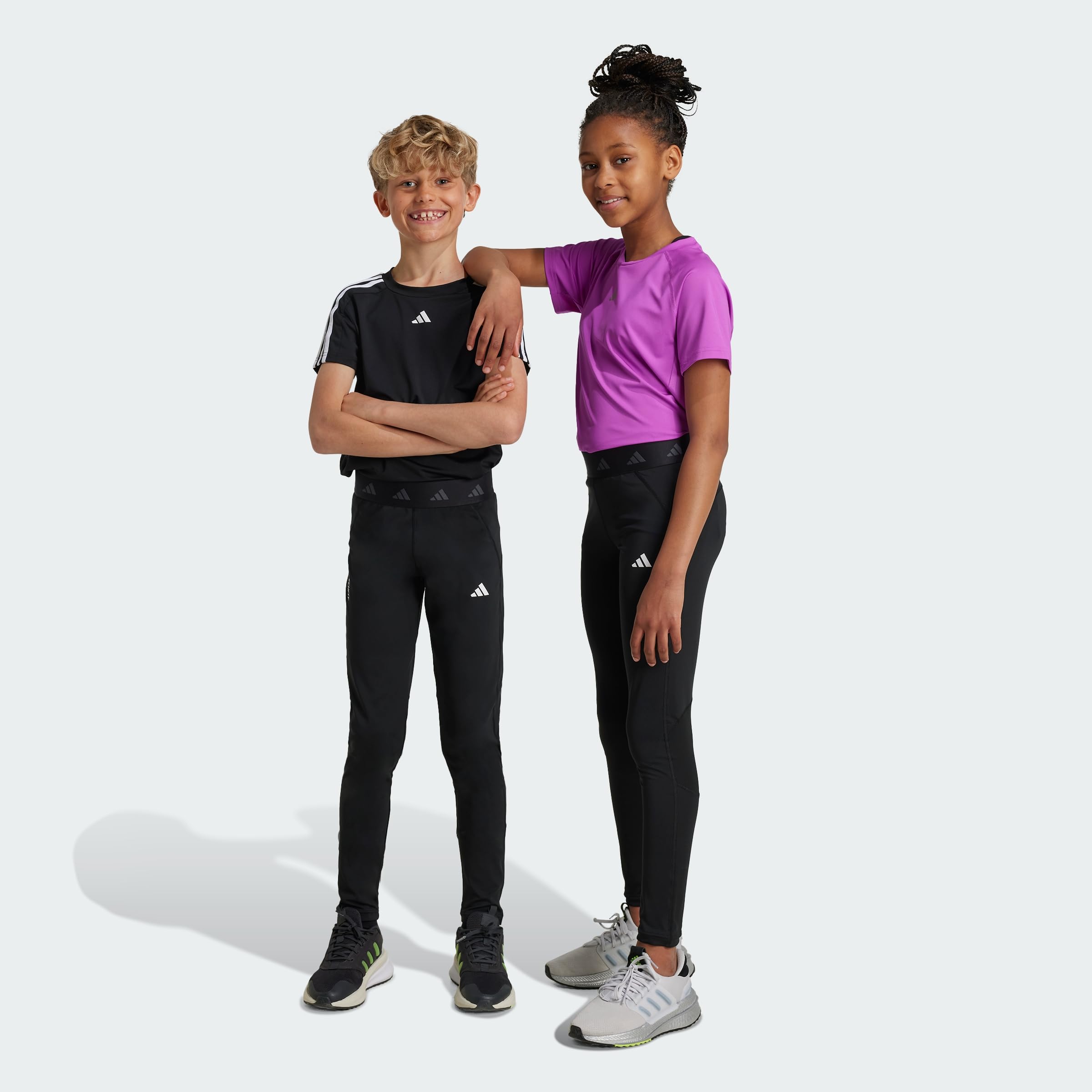 Adidas Girls Techfit Tights Junior - Black/White - 11-12 Years