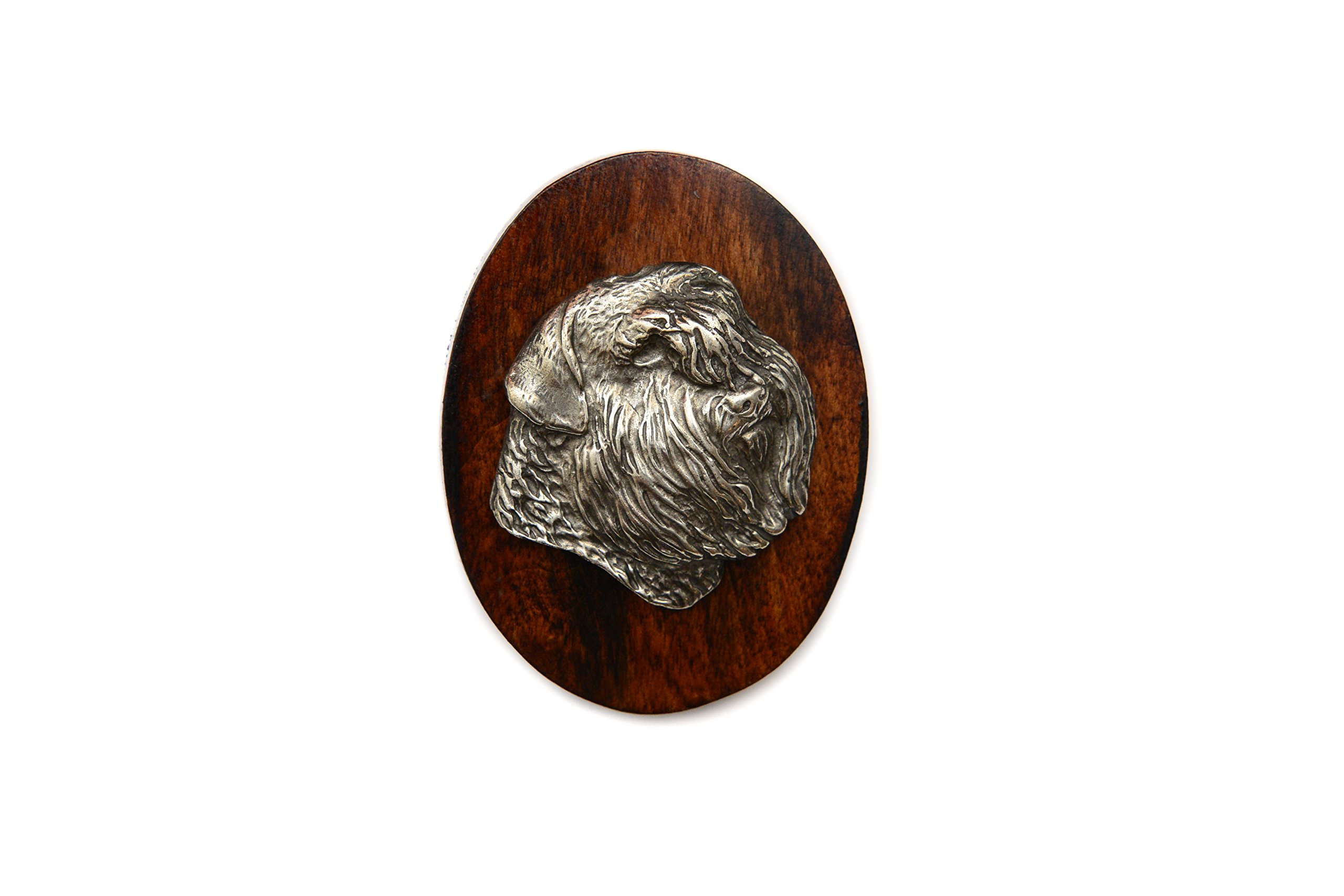 Art-Dog Dog Show Ring Clip Number Holder - Brooch with Clip Dog Show Exhibit Number Holder - Handmade Dog Show Accessory – Dog Tag Clip 7x5cm – Bouvier — image 1