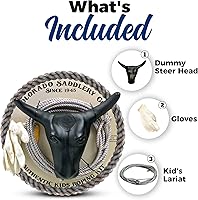 Vista 2 de Colorado Saddlery Junior Roping Kit - Includes Lasso Rope, Roping Dummy Steer Head with Stakes, Kid's Lariat & Small Glove - Rodeo Set for Kids