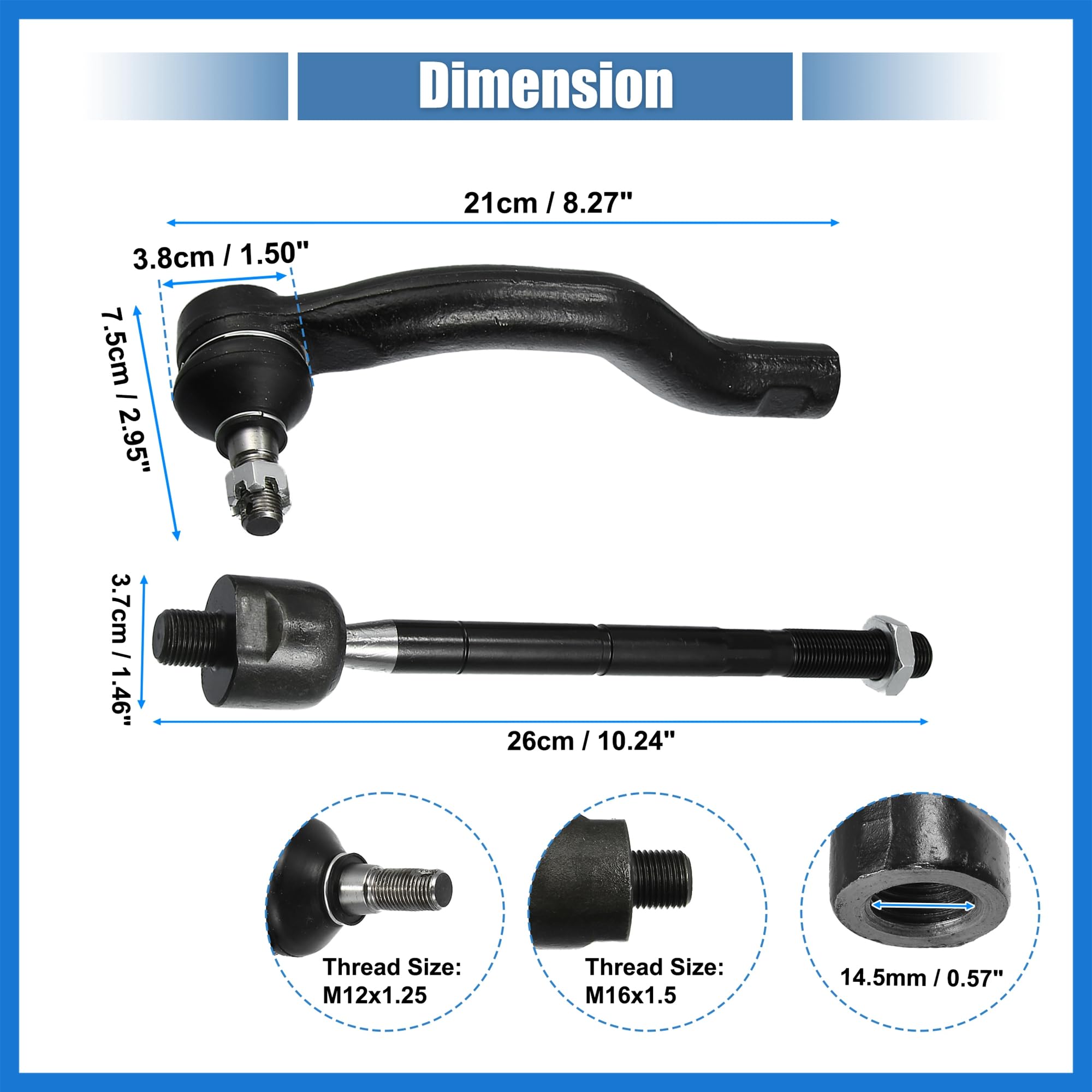 みりゅ Amazon.com: VekAuto 6pcs Front Inner Outer Tie Rod End Links