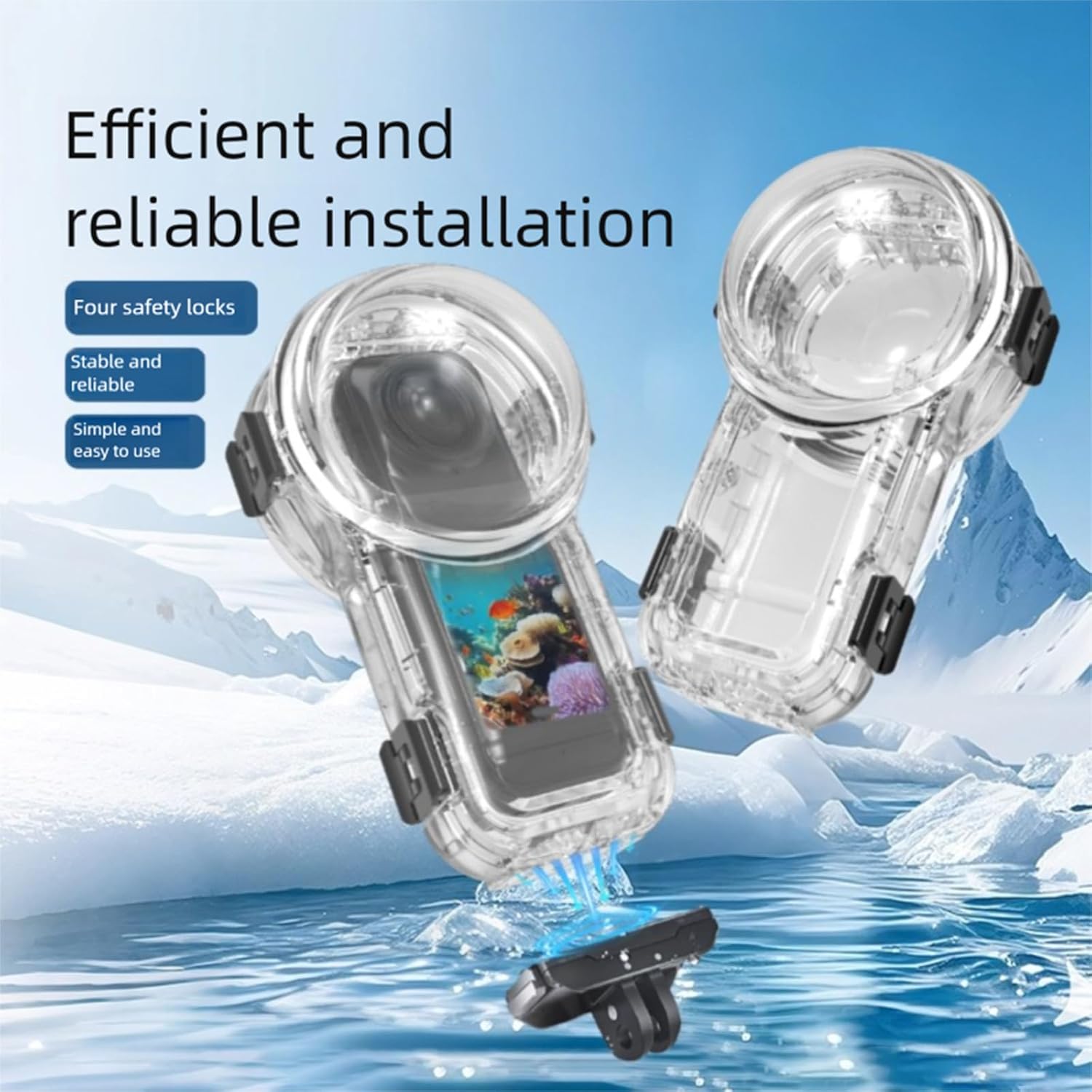 Case for Insta360 X5 Full Invisible Diving Shell Quick-Release Version