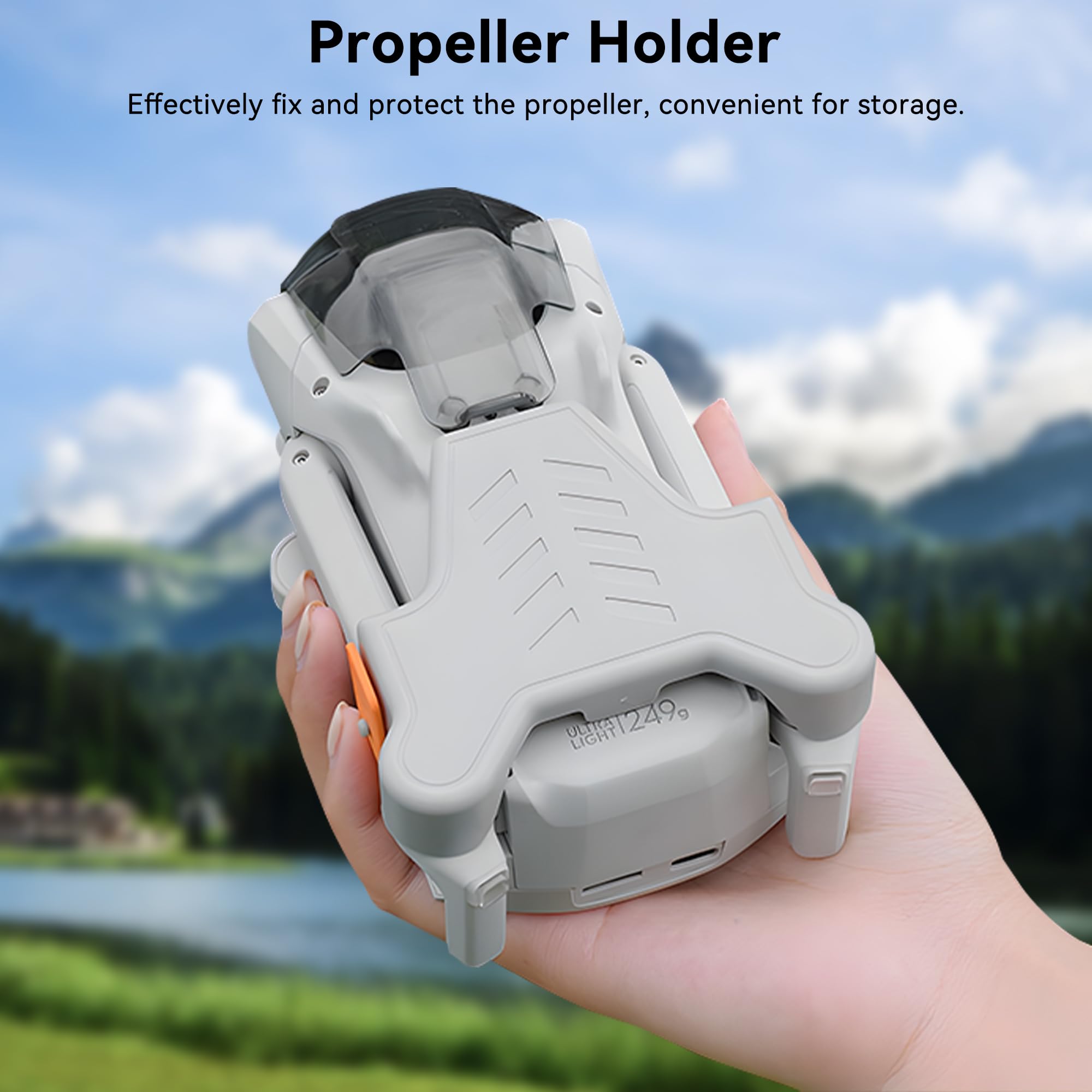 Lot de 4 protections d'hélice pour mini 3 Pro - Avec lames de train d'atterrissage pliables - Support d'hélices - Pour drone DJI Mini 3 Pro/Mini 3