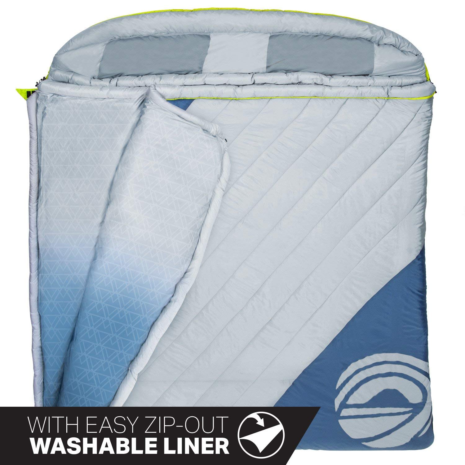 WildHorn Outfitters King Cove -1°C Premium Double Sleeping Bag. Massive 218 cm L X 182 cm W, Removable Washable Interior Liner, Double to Single Conversion.