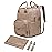Qualyphant Large Diaper Bag Backpack for Two Kids Twins - Expandable Baby Bag (26-36L), Dual Big Compartments - Includes Changing Pad & Stroller Straps, Unisex Premium Khaki
