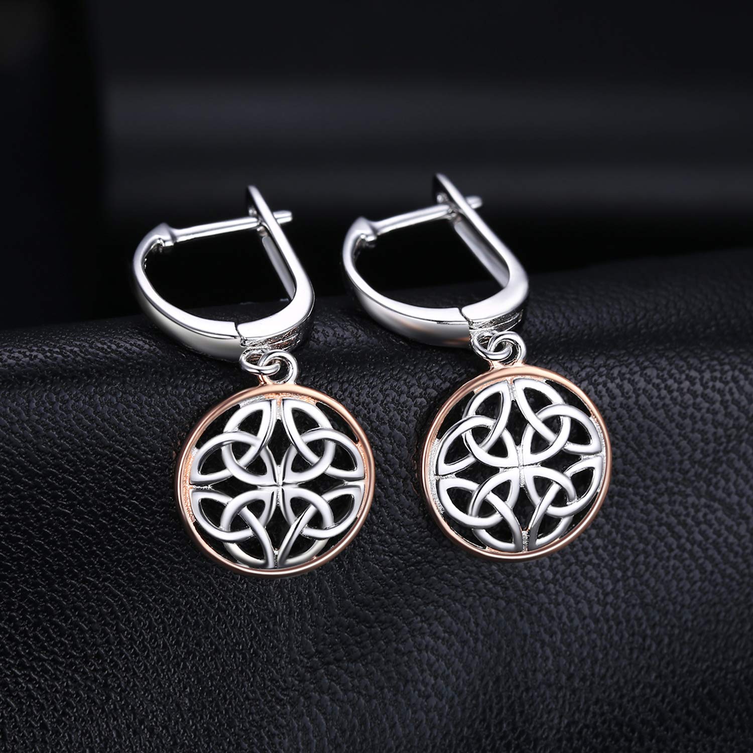 JewelryPalace Pendientes Aretes Nudos Celtas Huecos Plata de ley 925