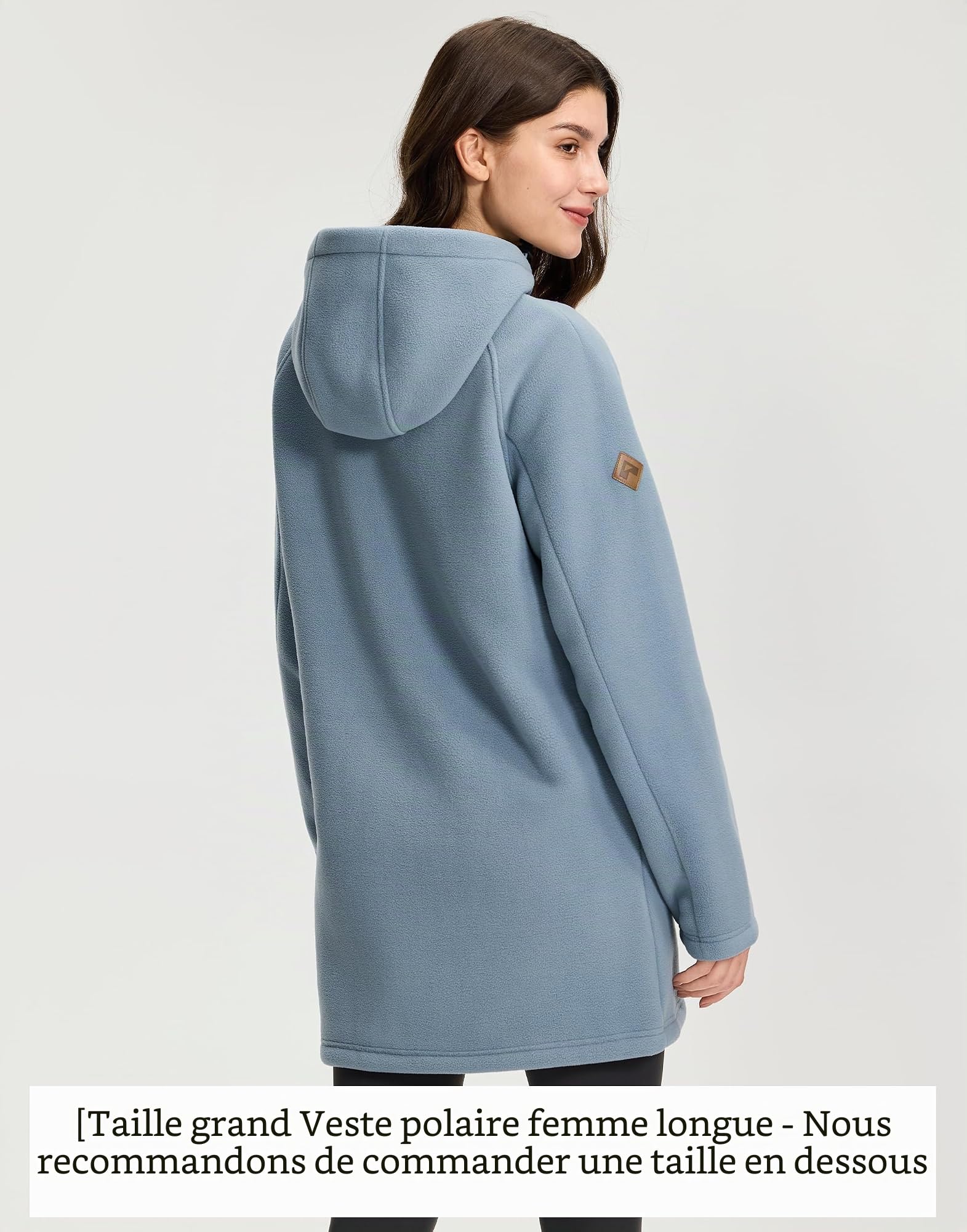 Pioneer Camp Veste polaire pour femme - Longue veste doublée - Épaisse et chaude - 400 g - Fermeture éclair intégrale - Manteau à capuche - Manteaux antistatiques - Veste d'automne et d'hiver