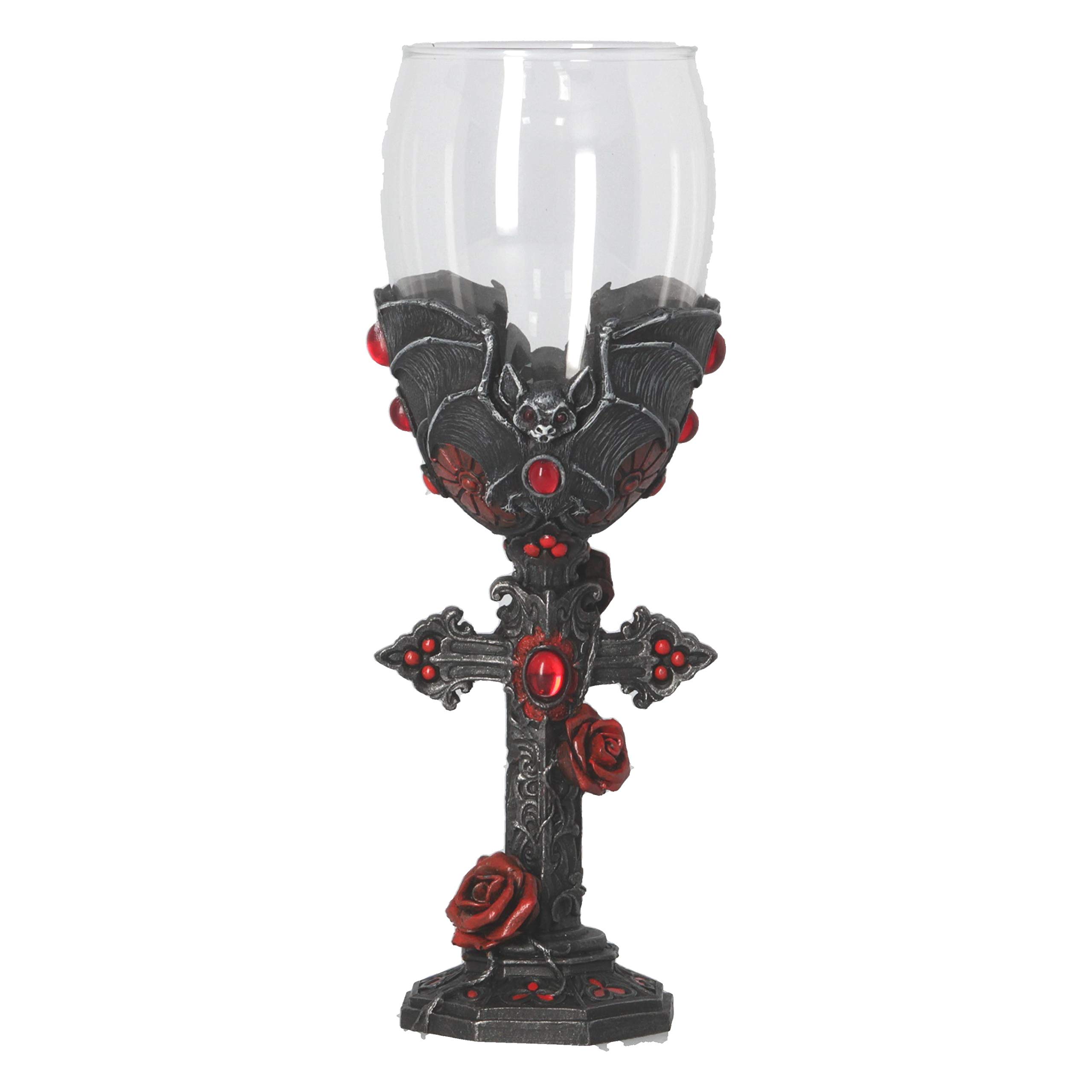 Nemesis Now B4479N9 Carpe Noctem Goblet 20cm, Resin w. Stainless Steel, Black