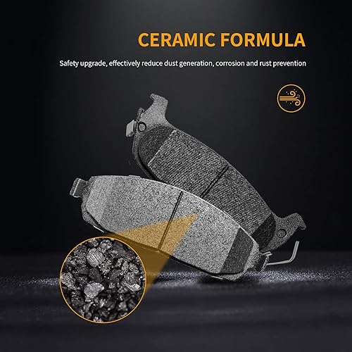 Miniatura 3 de Juego de pastillas de freno de disco delanteras y traseras de cerámica con repuesto para Jeep Grand Cherokee 2005 2006 2007 2008 2009 2010 Jeep