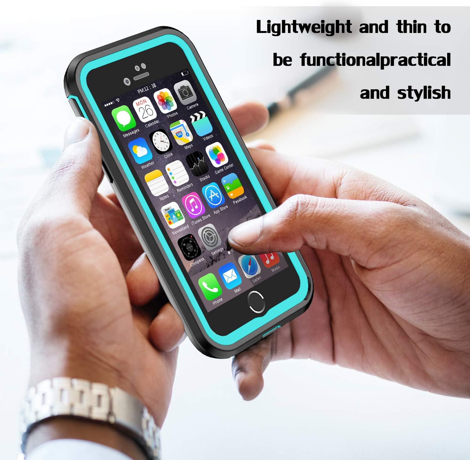 ImpactStrong iPhone 7/8 Case, Full Body Ultra Protective Case with [2 x Glass Screen Protector] Full Body Cover for iPhone 7 / iPhone 8 (Ocean Blue)