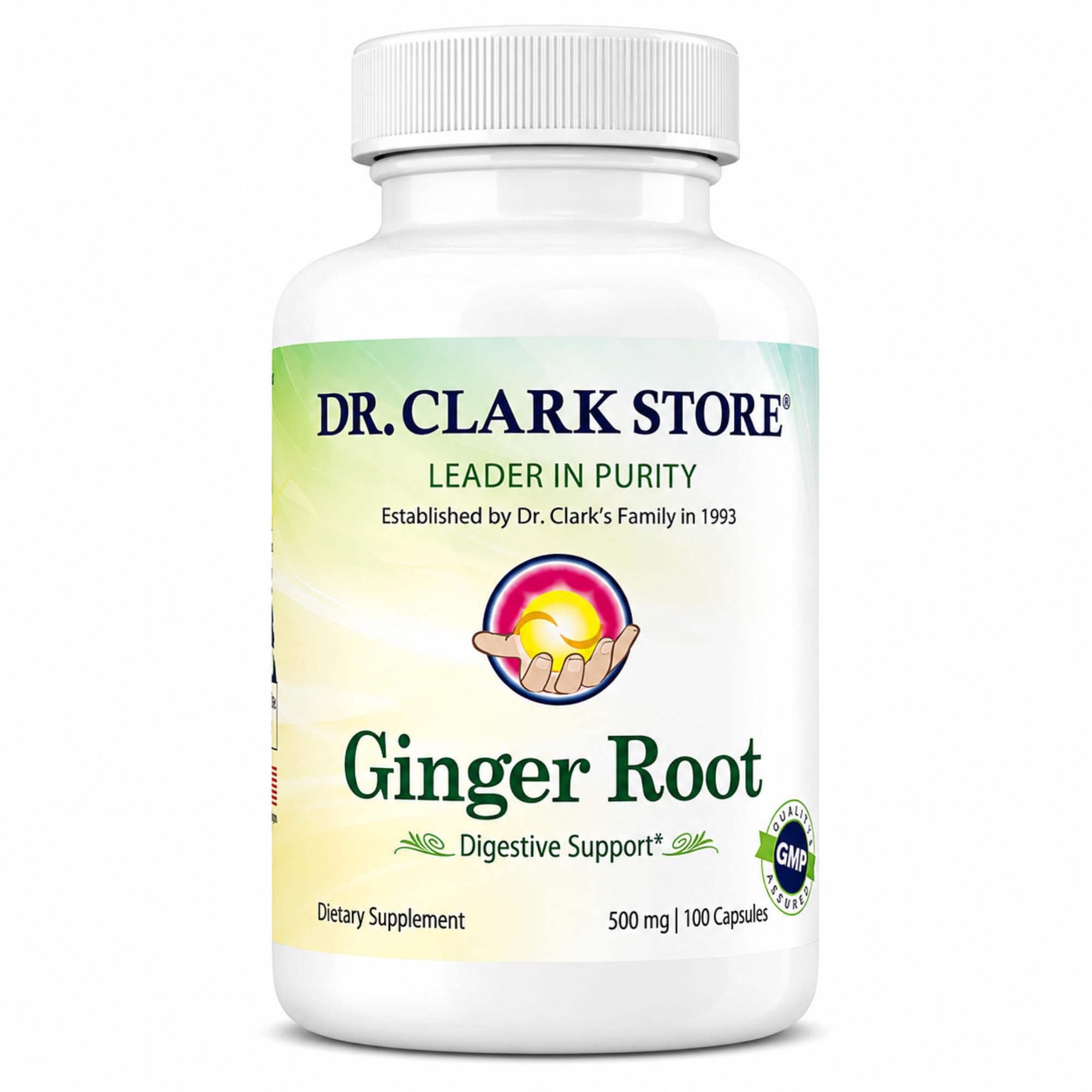 Dr Clark Store Ginger Root Supplement, 500 mg 100 Gelatin Capsules