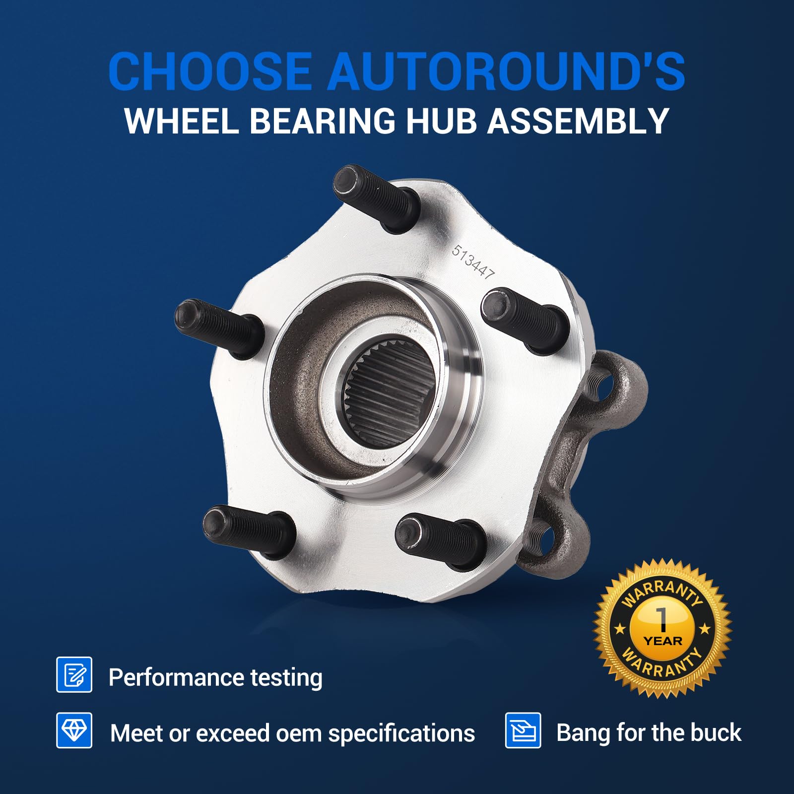 Amazon.com: Autoround 513447 Front Wheel Hub and Bearing Assembly