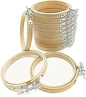 Cldamecy 12 Pack 3 Inch Bamboo Embroidery Hoops - Adjustable Round Frames for Cross Stitch, Christmas Ornaments & DIY Crafts