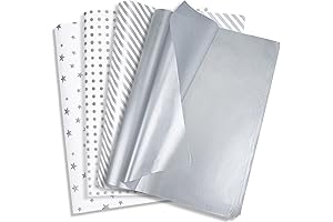 Larcenciel Metallic Silver Tissue Paper for Gift Wrapping