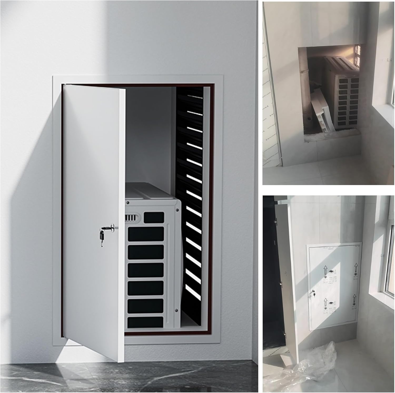 HVAC Plumbing Access Panel Lockable Attic Panel Metal Access Door Panels for Wall & Ceiling for Electrical Air Conditioner Outside Unit Access Panel(40x50cm/16x20in)