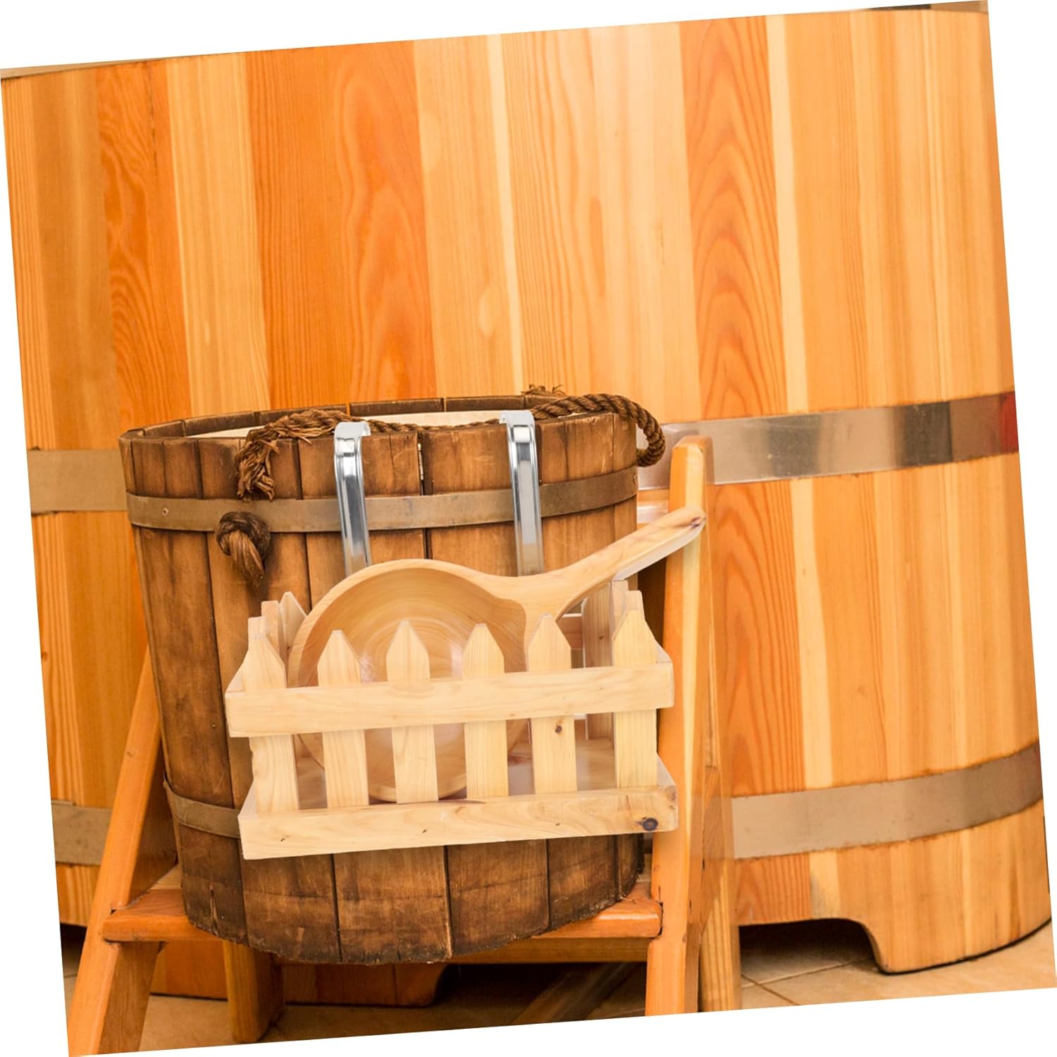 Bath Bucket Storage Basket Water Ladle Basket Meticulous Craftsmanship Smooth Surface