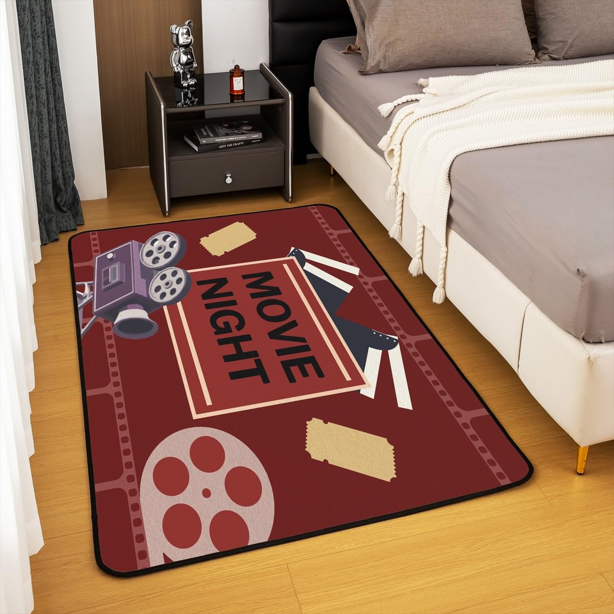 jejeloiu Tappeti per soggiorno cinema per bambini cinema decorazione accento tappeto area tappeto 5x7 notte cinema tappeto interno decorazione home theater tappeto decorativo