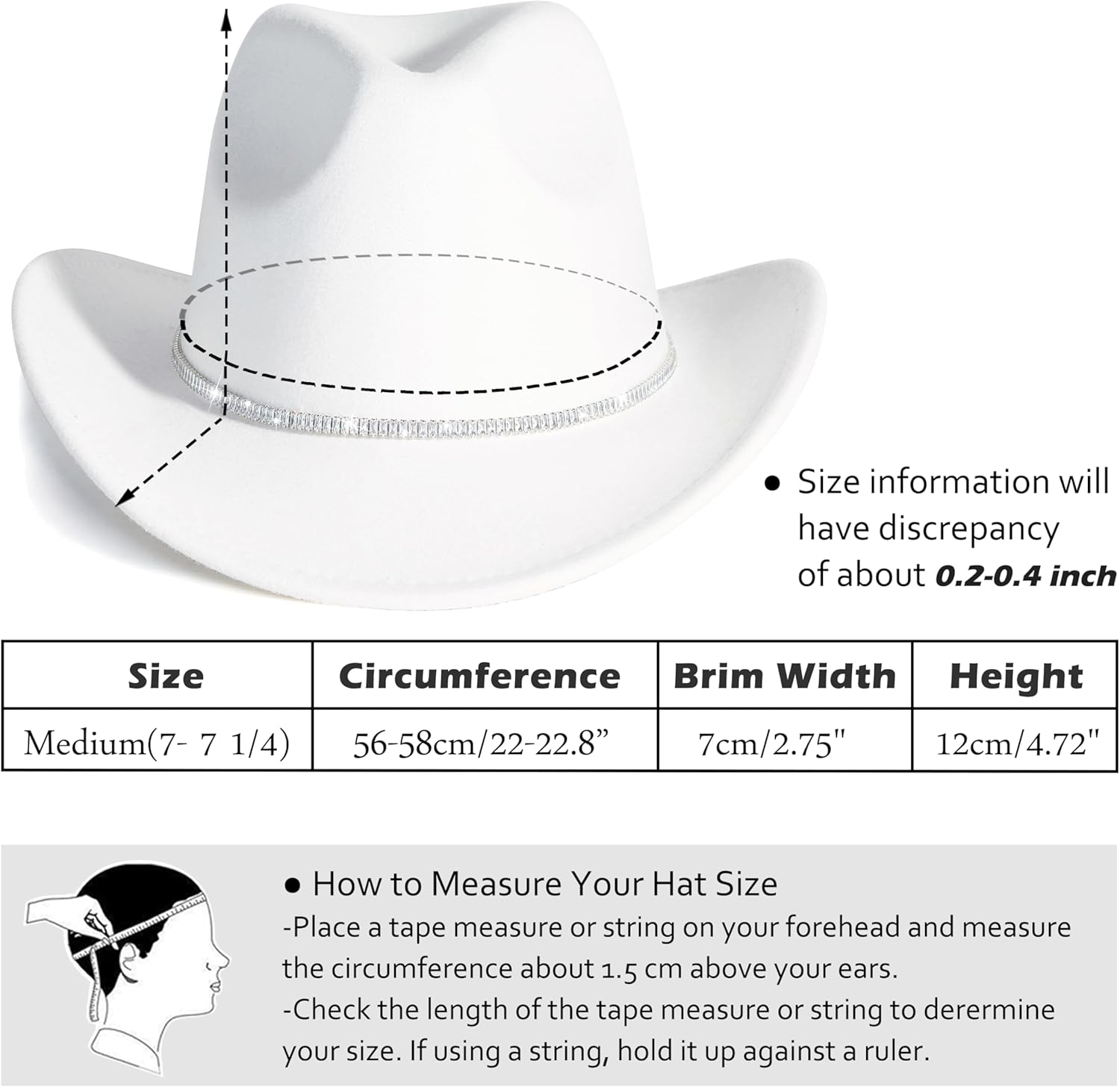 Lisianthus Sparkly Rhinestone Shiny Western Cowboy Cowgirl Hat for Women and Men - Image 4