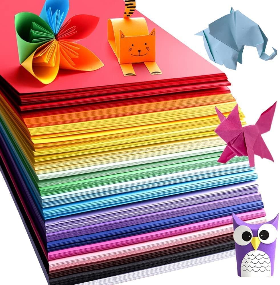 – ChicAbode 200 Sheets Origami Paper, Easy Fold Paper, Double Sided, Soft Edges, Not Easy to Fade, for Kids Adult Beginners Training Arts and Crafts Projects, 20 Vivid Colors, 6 Inch