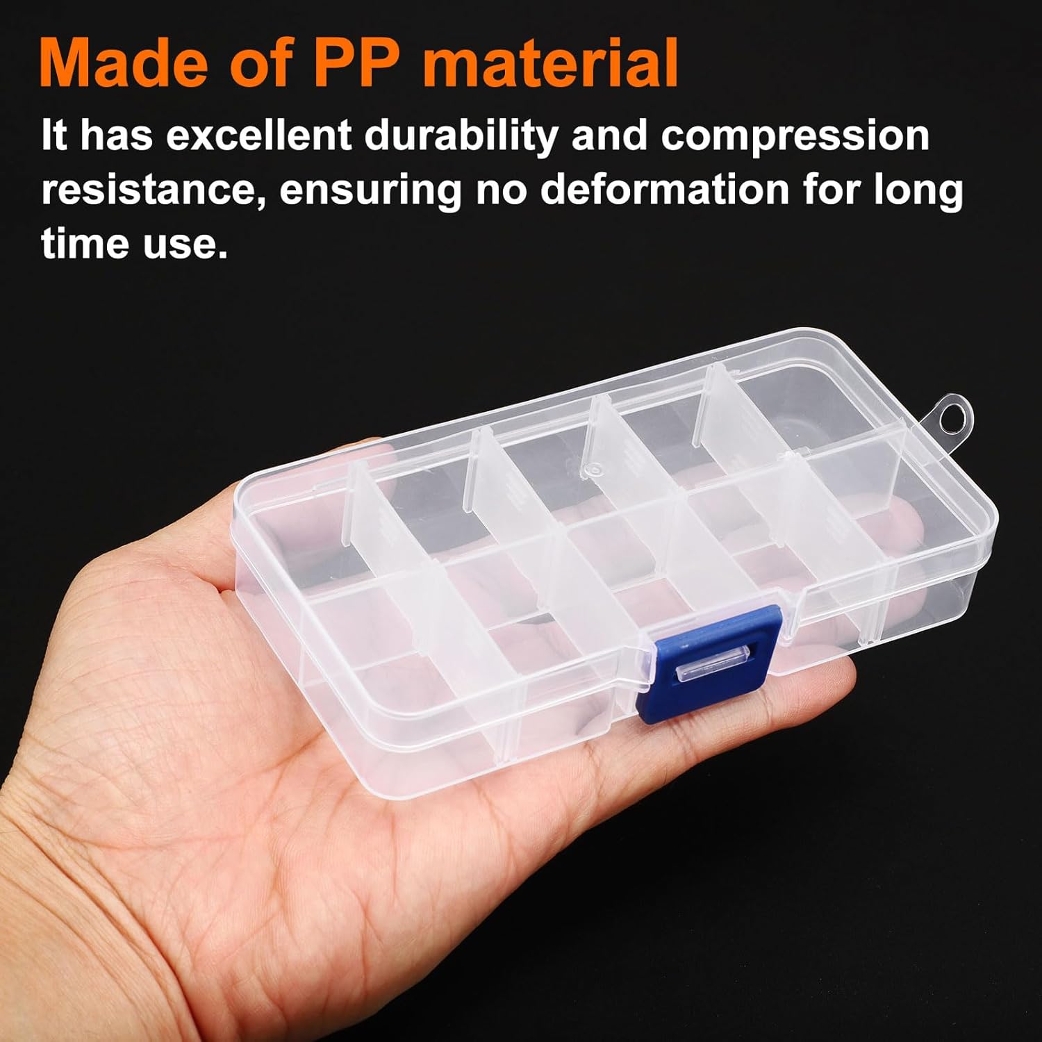 HARFINGTON 4pcs Component Storage Box 10 Grids PP Electronic Organizer Box with Adjustable Driver Hardware Containers Tools Boxes for Small Accessories