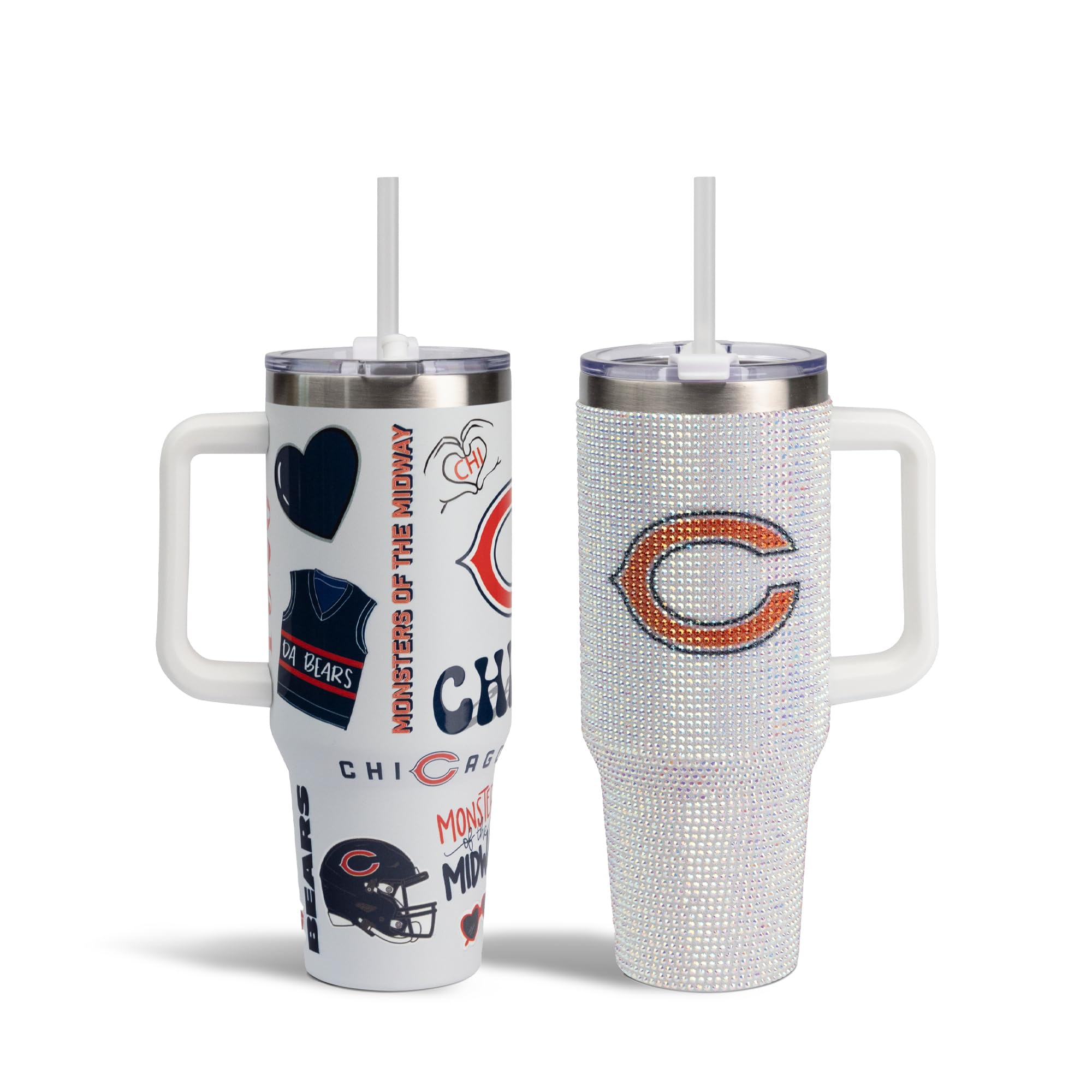 The Memory Company Officially Licensed 2-Pack Game Day Tumblers Team Spirit/Bling, Chicago Bears