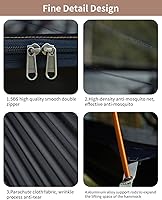 Vista 8 de Hamaca Tienda de Campaña con Mosquitera y Parasol, Extra Grande para 2 Personas, Hamacas Colgantes Ligeras con Correas para Árboles, Tienda Bivvy