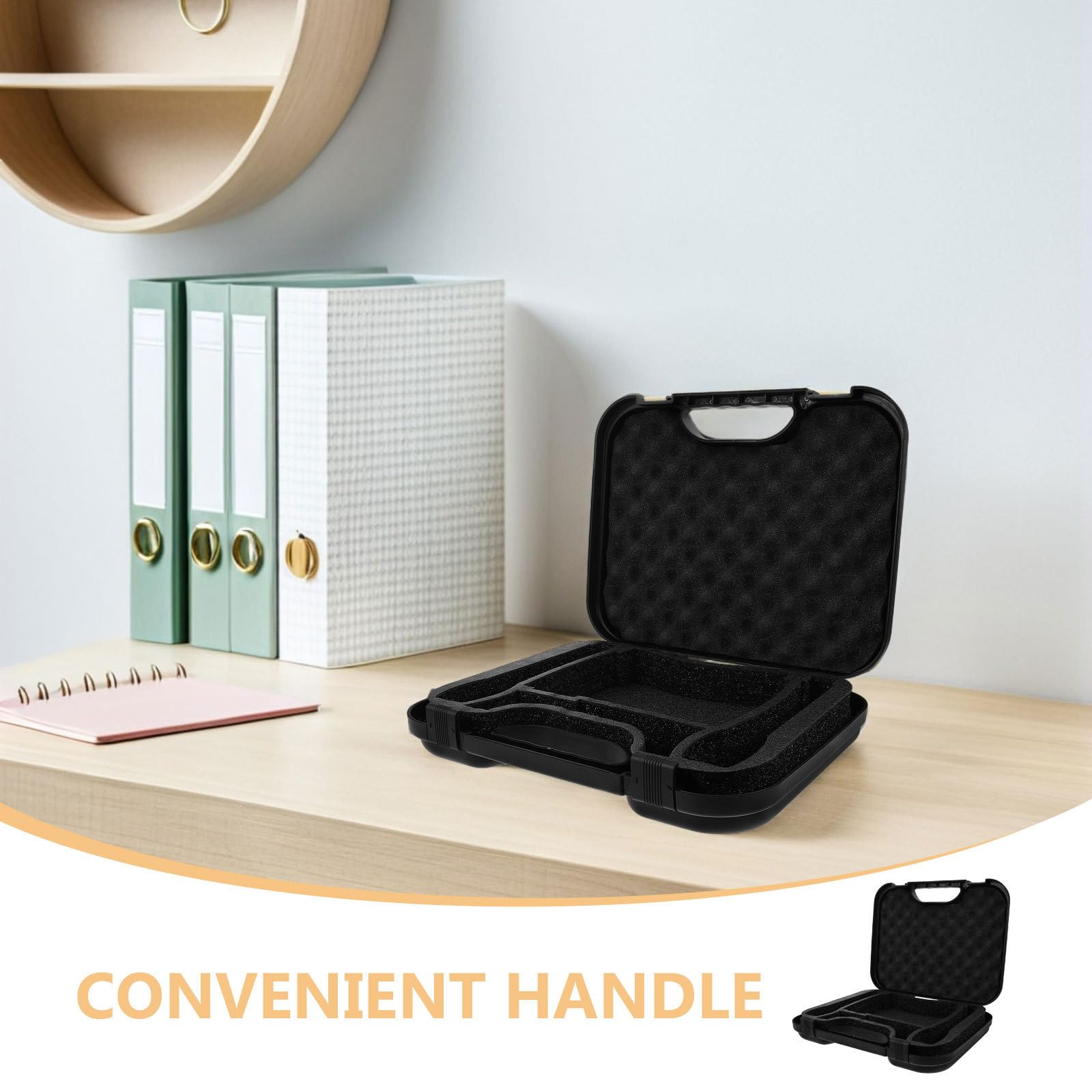 Custodia Rigida per Microfono Wireless 2 Pezzi in Plastica Manico Portatile e Scomparti Imbottiti per Eventi Live e Viaggio Grande Capacità di Stoccaggio