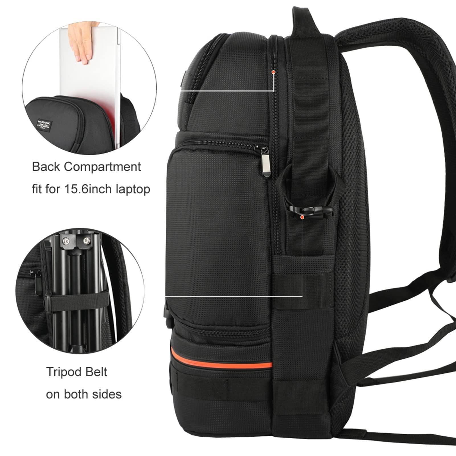 SLR Wodoodporny plecak na aparat, torba na statyw z reflektorem, odpowiednia do torby na laptopa o przekątnej 15,6 cala, zdjęcia SLR, nadaje się do Canon Fit for Nikon Fit for Sony Camera Bag