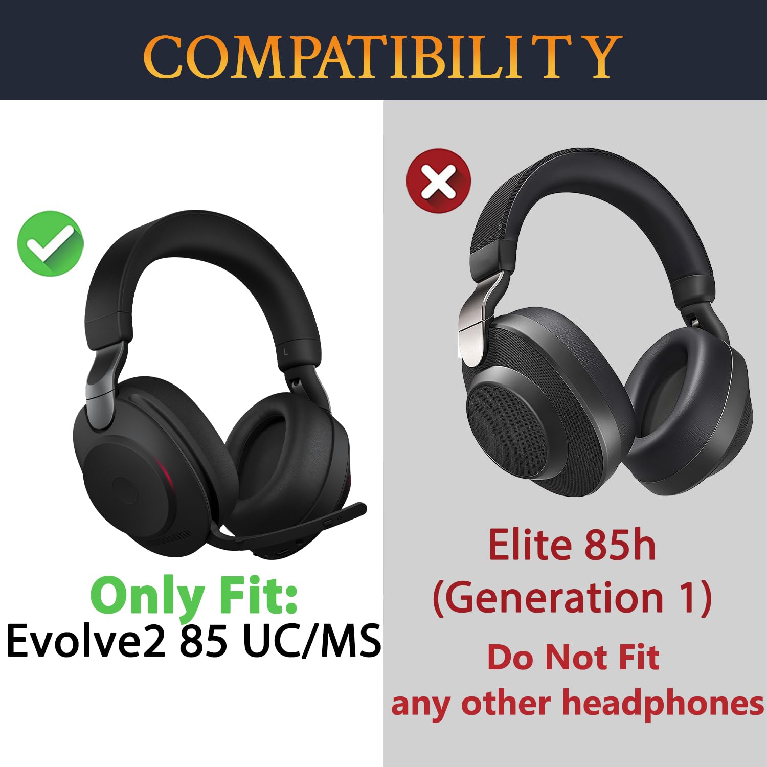 Jabra Evolve2 85 UC USB-A 純正新品イヤパッド交換済 Jabra 製品のサポートを受ける