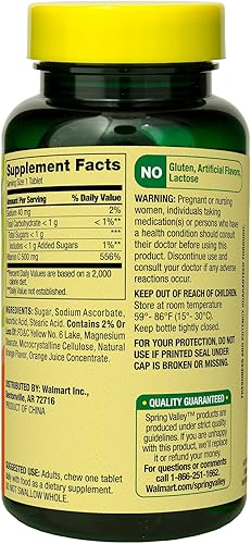 Miniatura 8 de Vitamina C masticable - Spring Valley 500 mg 60 tabletas (paquete de 1) Set con estuche Fusion Shop Store Week (1)